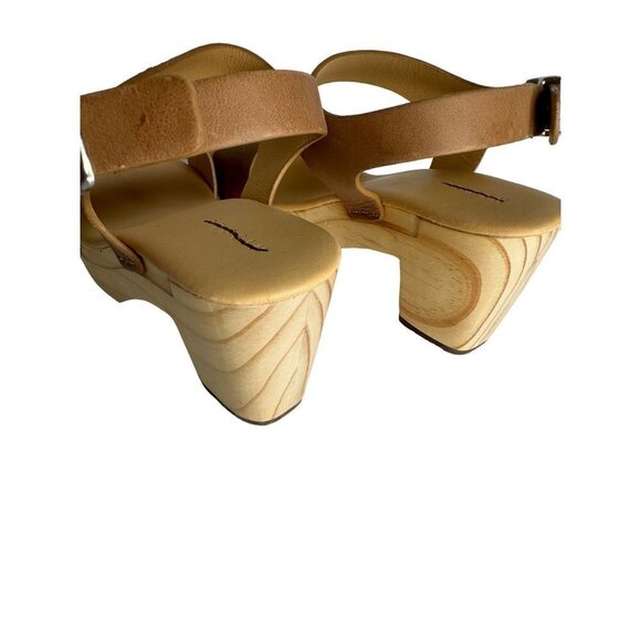 Anthropologie Nisolo All Day Open Toe Wooden Clog Heel Leather Size 7.5 NEW - Picture 5 of 7